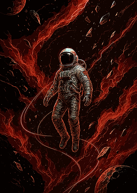 Astronaut in Red Space