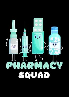 Pharmacy Squad Cartoon Illustration