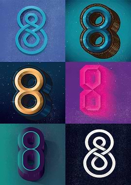 Number Eight Art Collage