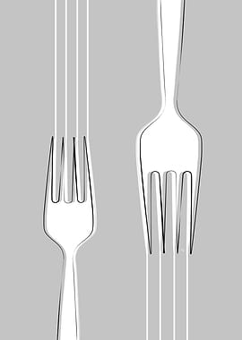 Minimalist Fork Illustration