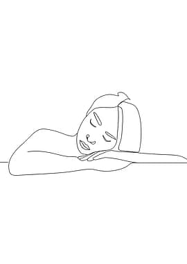 Woman Resting Minimalist Line Art