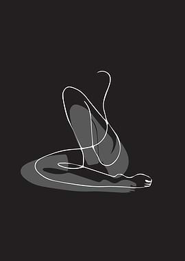 Minimalist Erotic Woman Line Art