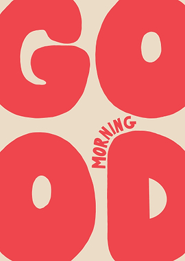 Good Morning Red Typography Art