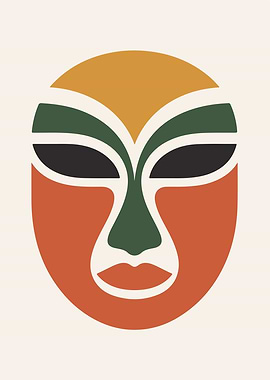 Abstract Face Mask Art