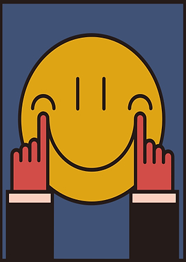 Smiley Face with Pointing Fingers