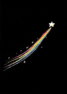 Rainbow Star Trail on Black