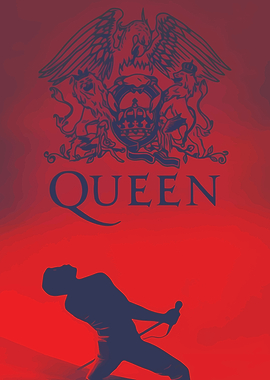 Queen Band Silhouette Red Background
