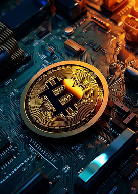 Bitcoin on Circuit Board