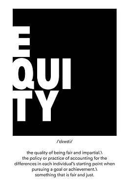 Equity Definition Black and White Poster