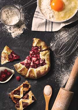 Strawberry Galette Baking Scene