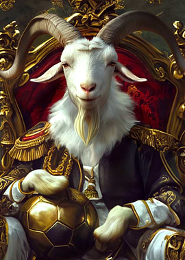 Goat King with Soccer Ball