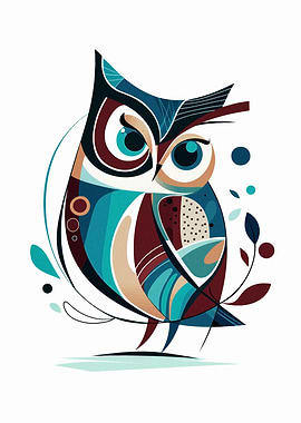 Abstract Owl Illustration