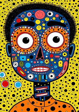 Abstract Portrait with Polka Dots