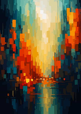 Abstract Cityscape Reflection