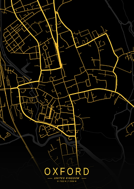 Golden Oxford City Map