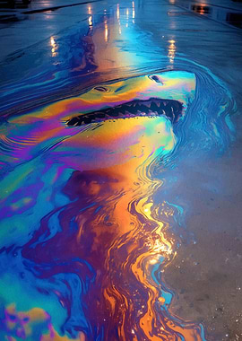 Iridescent Shark in Oil Slick