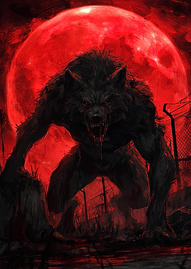 Werewolf under a blood moon
