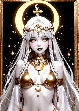 Anime Girl with Golden Accessories