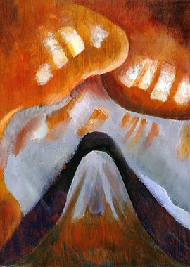 Abstract Mountain Painting