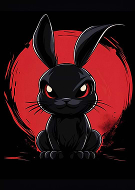 Black Rabbit with Red Eyes