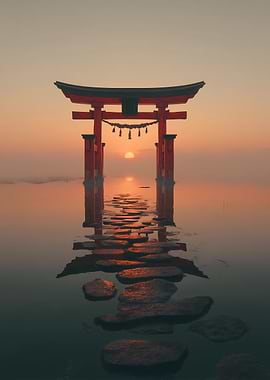 Torii Gate at Sunset