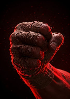 Bandaged Fist in Red Light