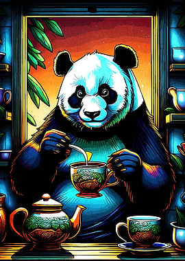 Panda Enjoying Animal