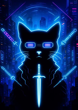 Neon Blade Cat Sentinel