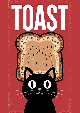 Cat with Toast on Head