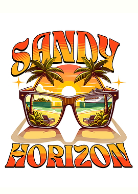 Sandy Horizon Beach Vacation Sunglasses Art