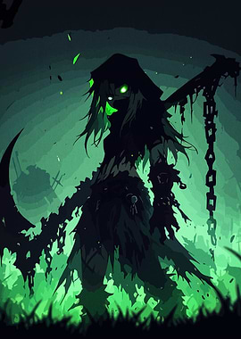 Grim Reaper in Green Hues