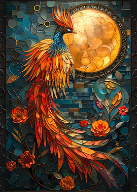 Phoenix Stained Glass Art