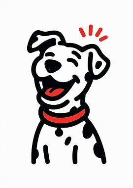 Happy Cartoon Dog Illustration
