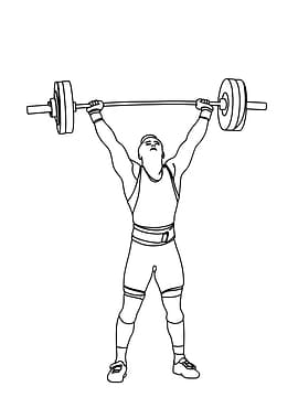 Weightlifter Minimalist Line Art