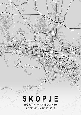 Skopje Light City Map