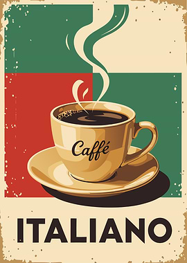 Italiano Caffe Vintage Poster
