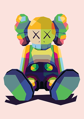Colorful KAWS Companion WPAP Pop Art