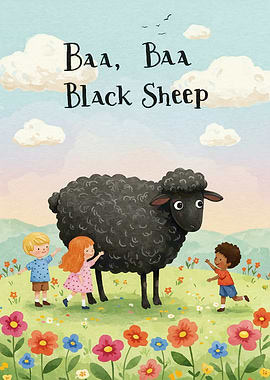 Baa, Baa, Black Sheep Illustration