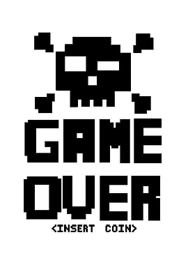 Pixelated Game Over Skull