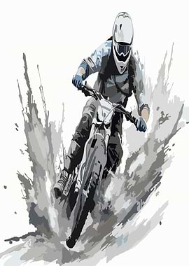 Motocross Rider in Action