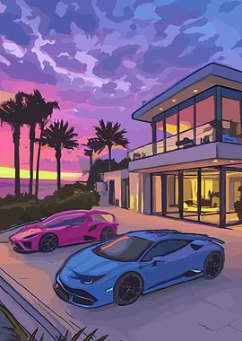 Luxury Cars at Sunset Villa