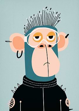 Punk Monkey Illustration