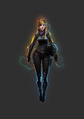 Female Pilot Rigger with Helmet