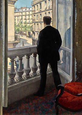 Man on Balcony, Paris Street View