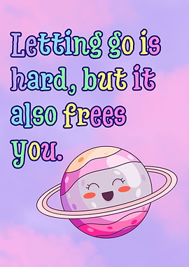 Letting Go Inspirational Cartoon Planet