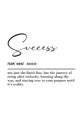 Success Definition Poster Motivational Wall Art for Resilience & Purpose