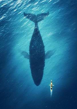 Whale and Kayak Underwater Encounter