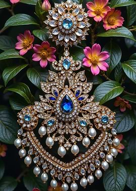 Elegant Jewelry with Floral Backdrop