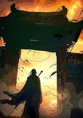 Samurai Silhouette Gate