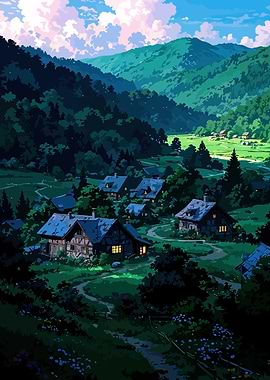 Anime Village in Mountain Valley
